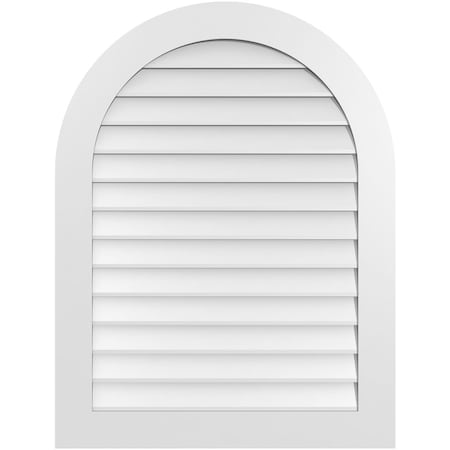 Round Top Surface Mount PVC Gable Vent: Non-Functional, W/ 3-1/2W X 1P Standard Frame, 32W X 42H